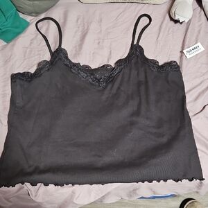 Old Navy Black Lace-Trim Camisole Tank